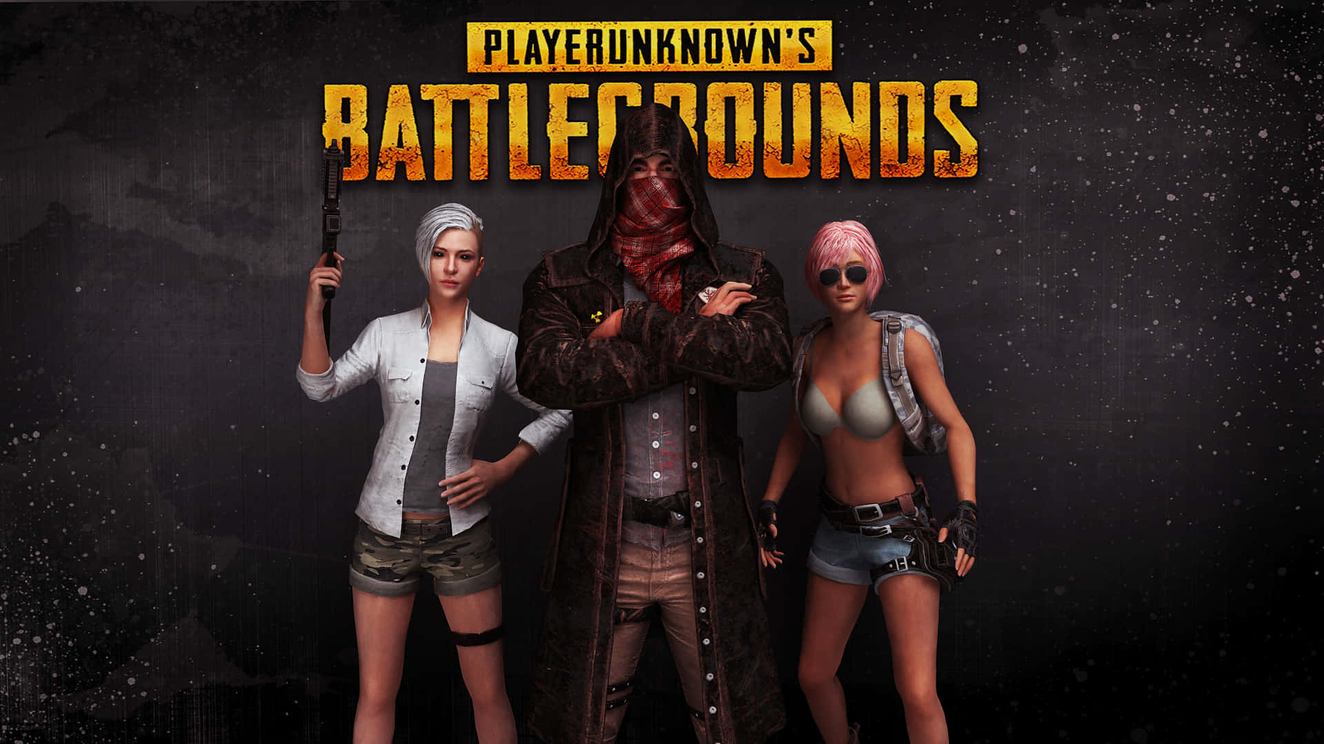 Игроки Player Unknown Battlegrounds на черном фоне Обои