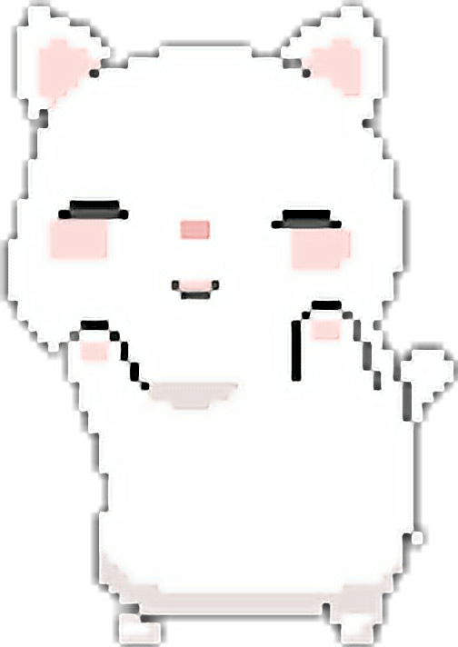 Очаровательный пиксельный кавайный кот.PNG Обои