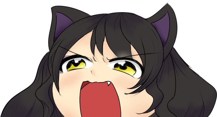 Злая девочка-кошка мем.PNG Обои