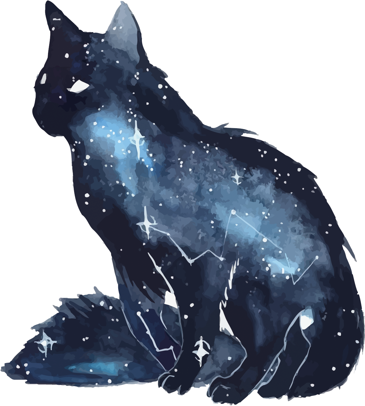 Космический кот Галактика.PNG Обои