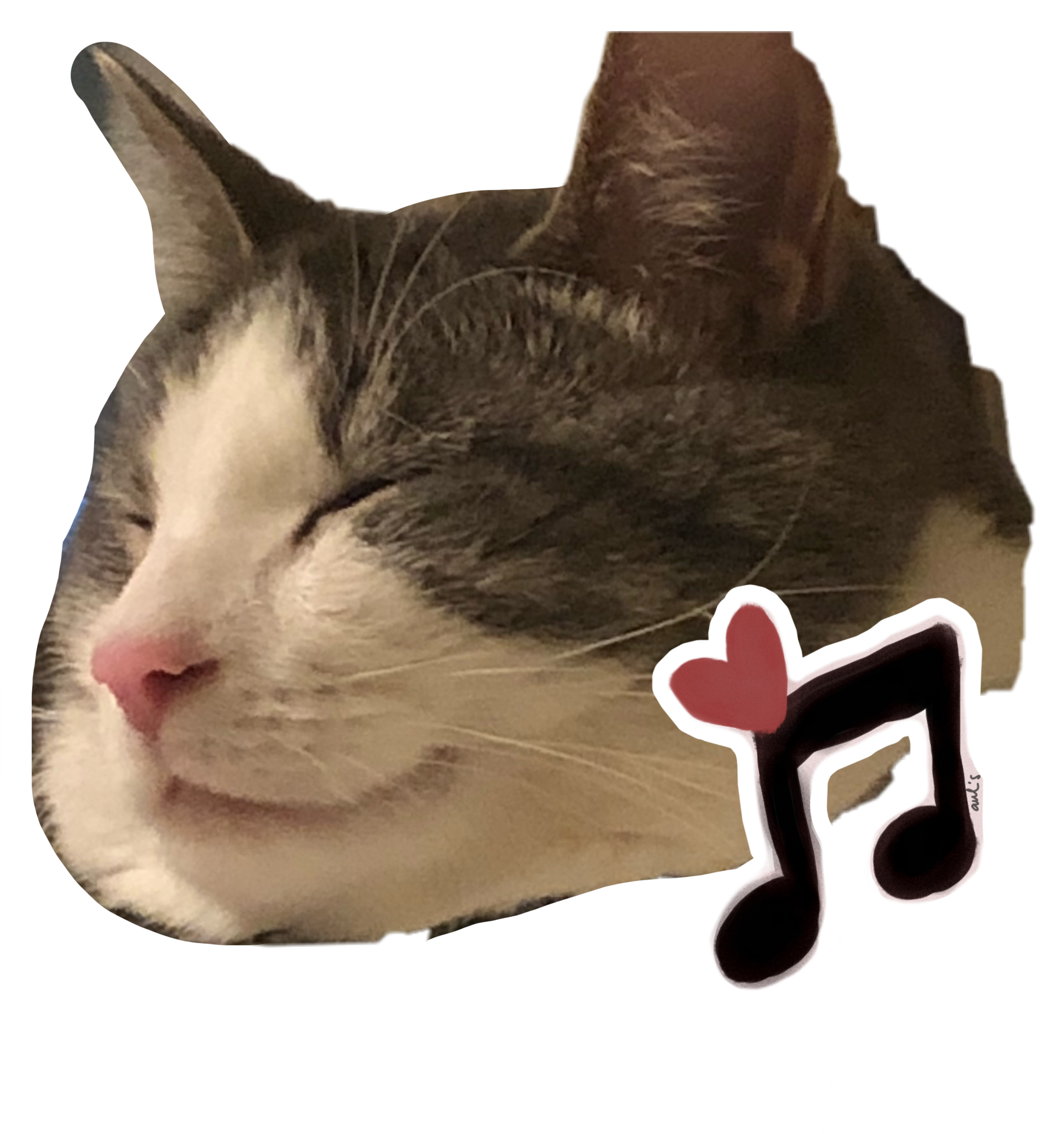 Довольный кот музыка любовь стикер.PNG Обои