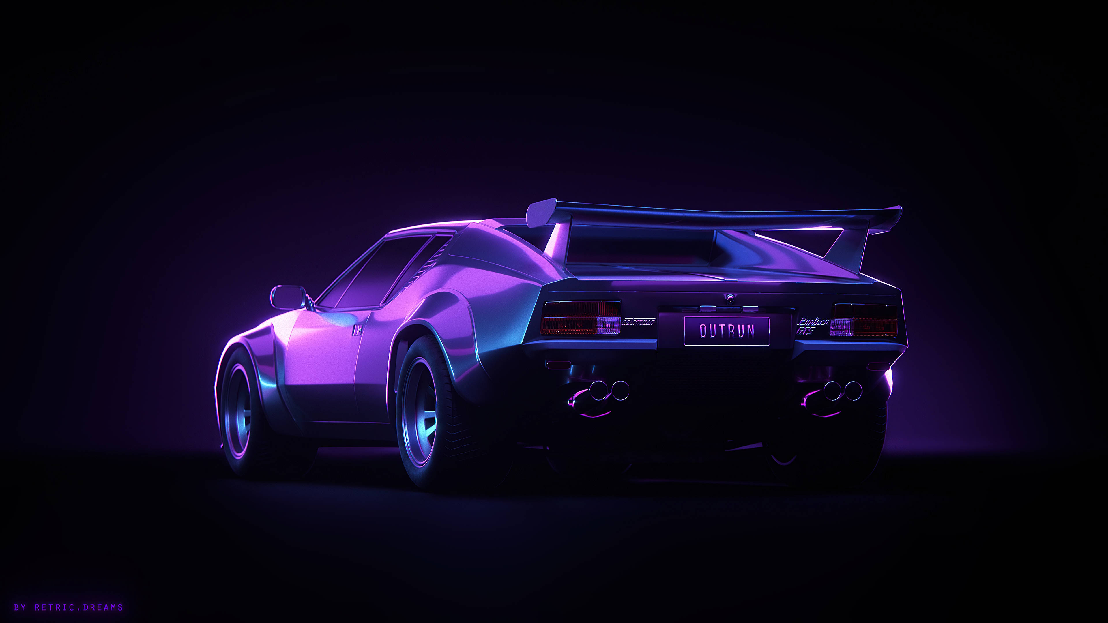 Эстетичный Pontiac в фиолетовом цвете 4K Обои