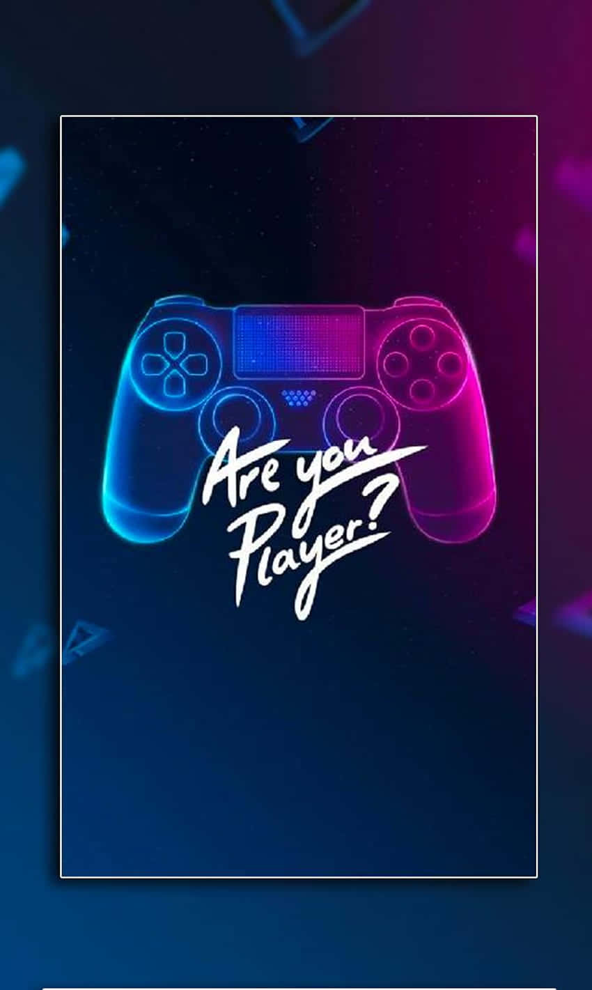 синий и фиолетовый контроллер PS4 с надписью ты игрок? Обои