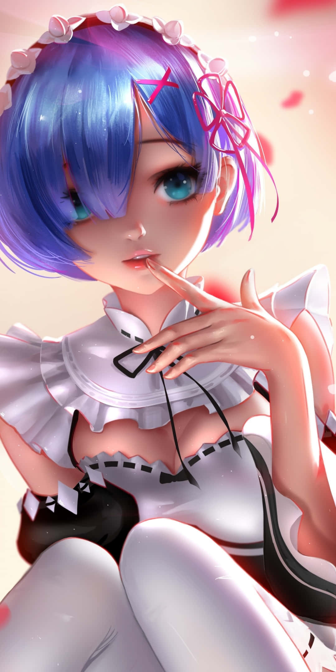Горячая аниме Рем Re:Zero Горничная Обои
