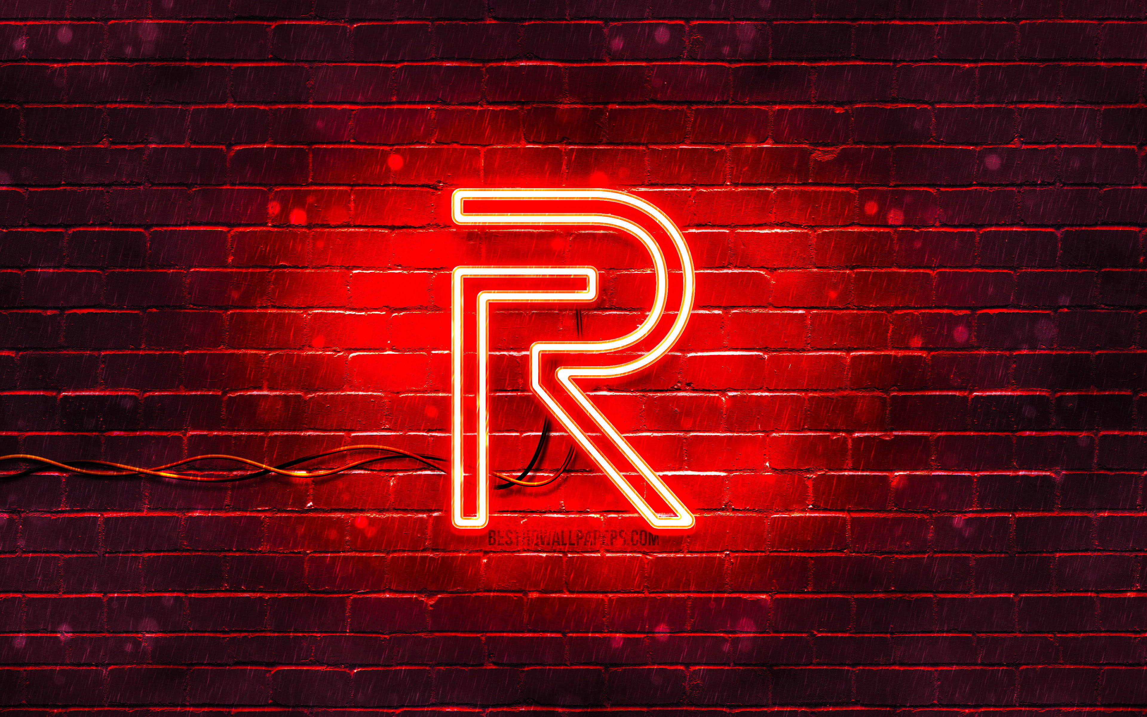 Неоновая вывеска Realme красная Обои