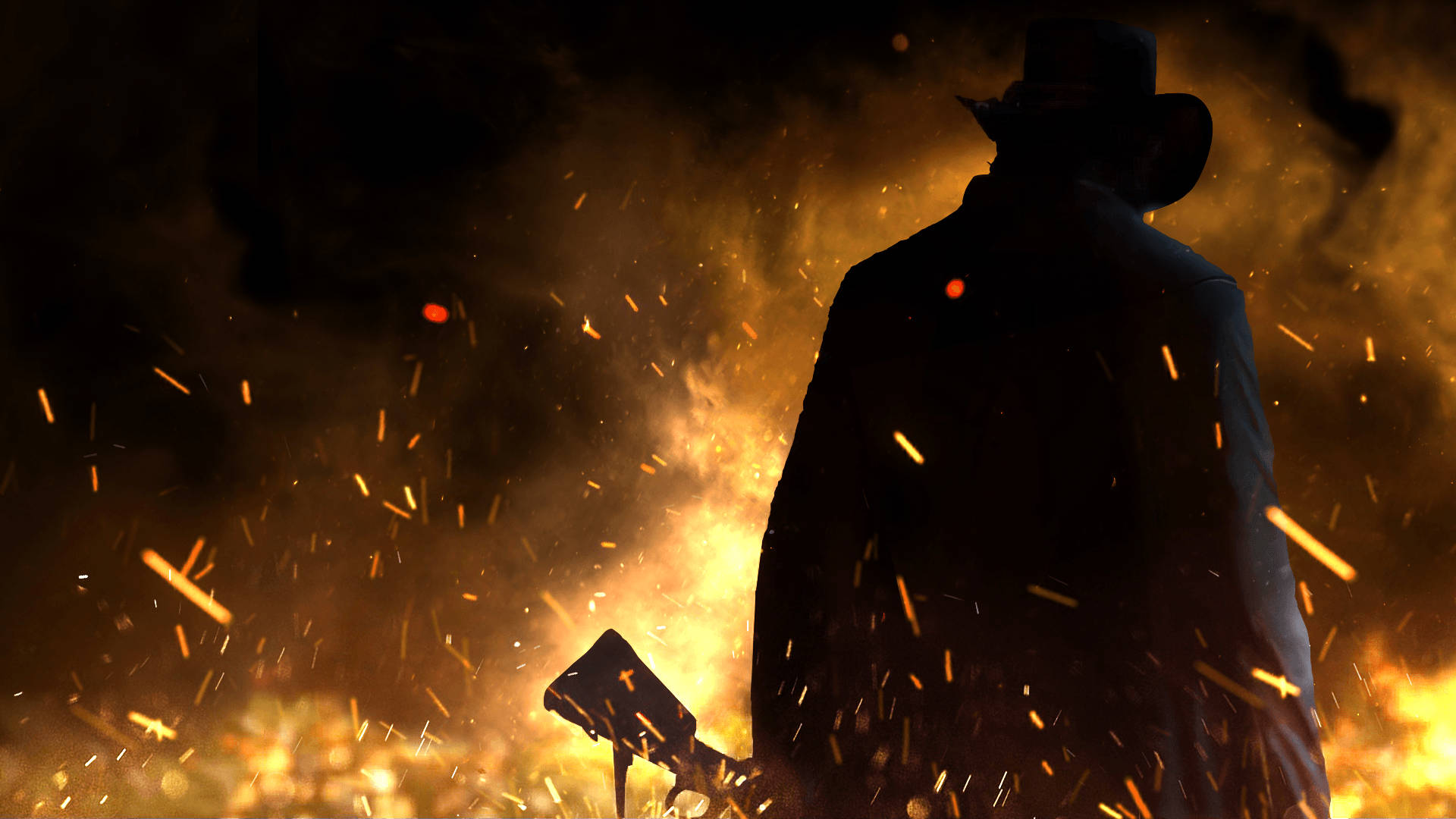 Red Dead Redemption 2 4K Огонь Обои