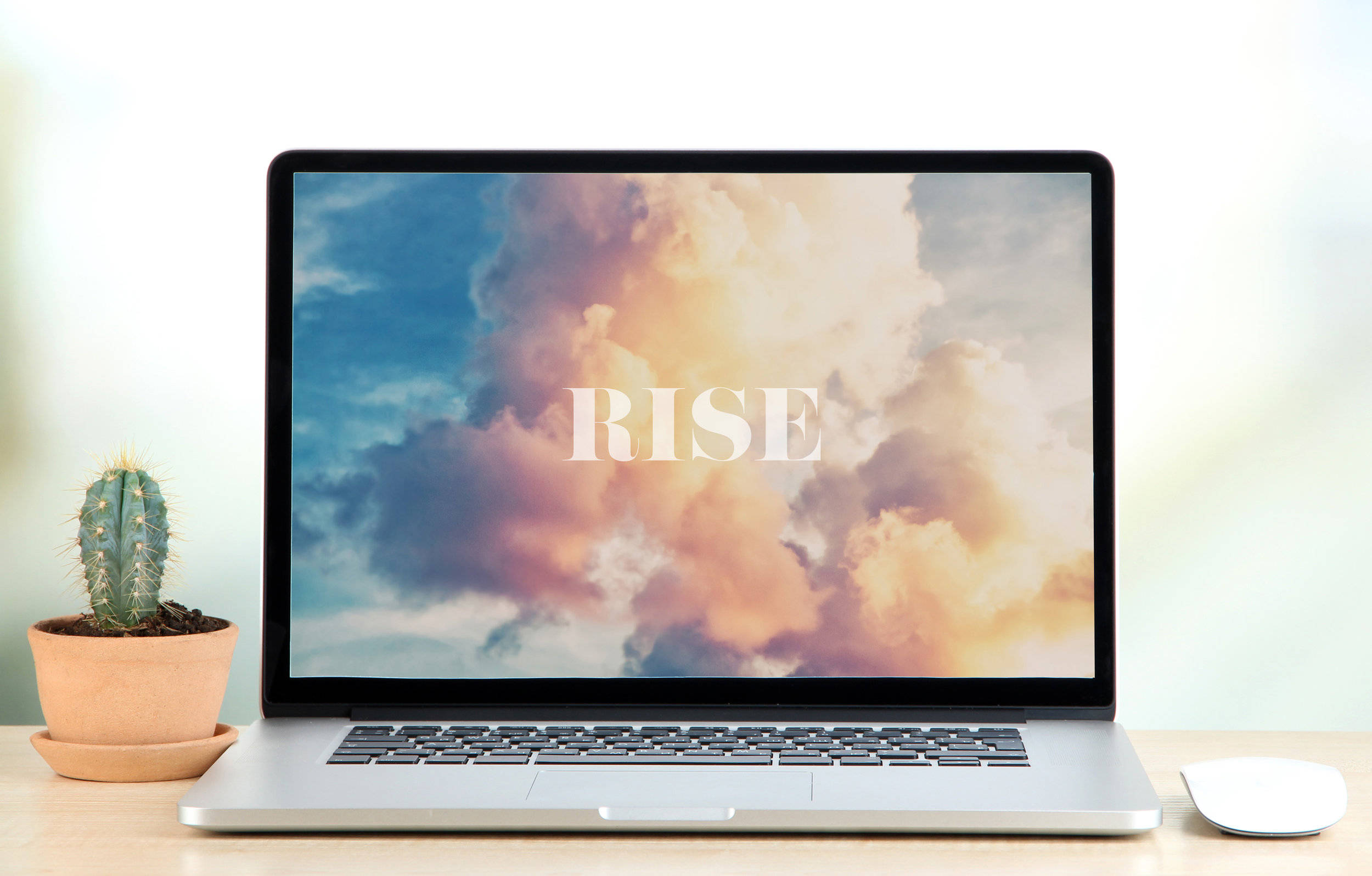 Rise Эстетика Облака Офис Ноутбук Обои