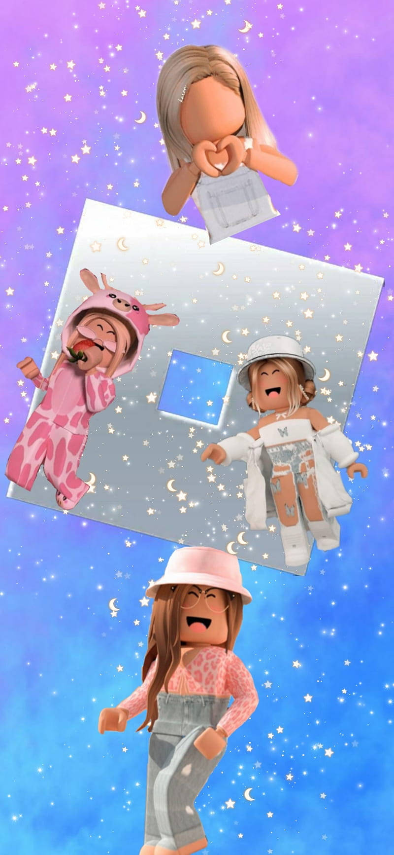 Эстетичный коллаж девушек Roblox Обои
