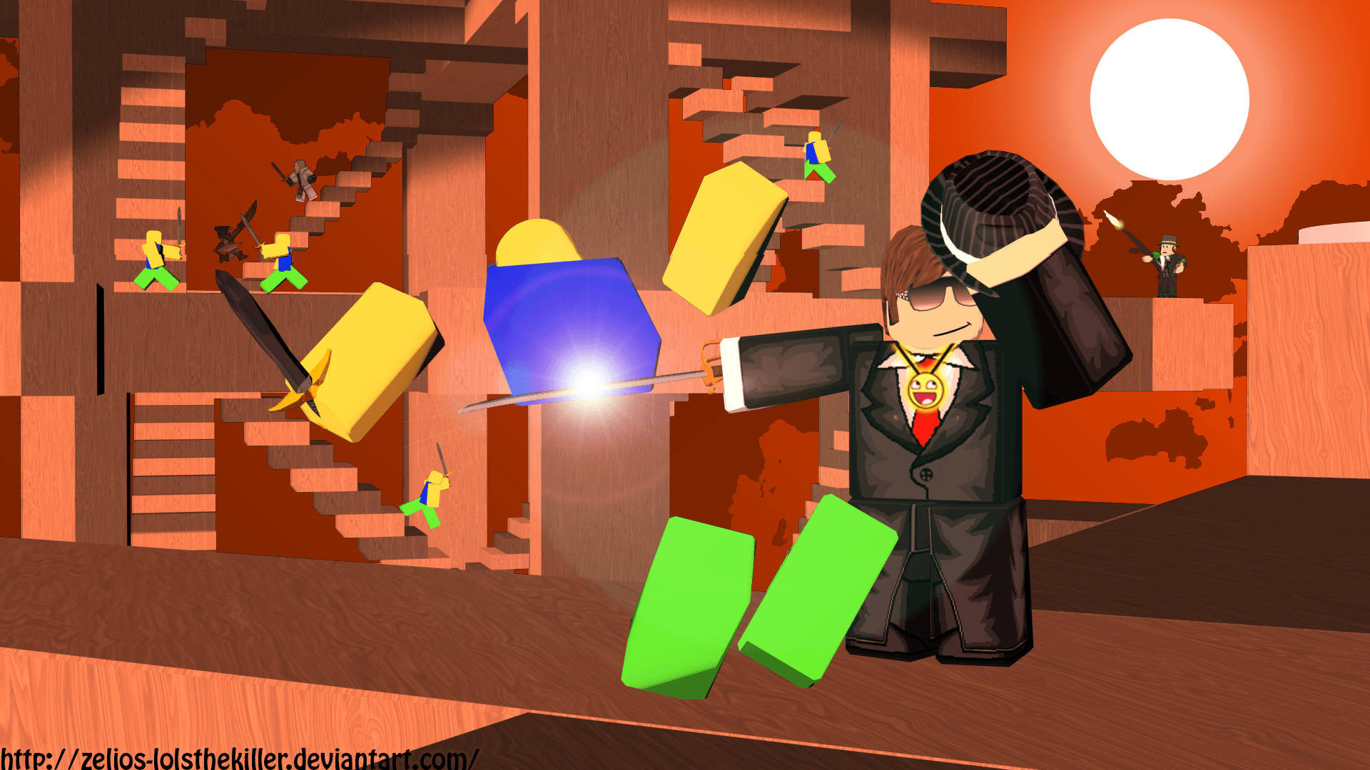 «Играйте в любимую игру стильно с аватаром в смокинге в Roblox!» Обои