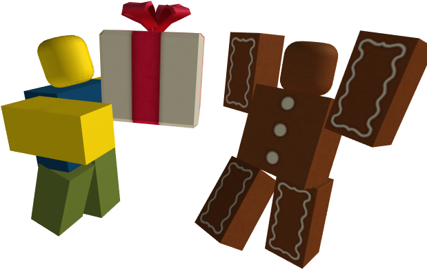Персонаж Roblox Giftsand и пряничный человечек Обои