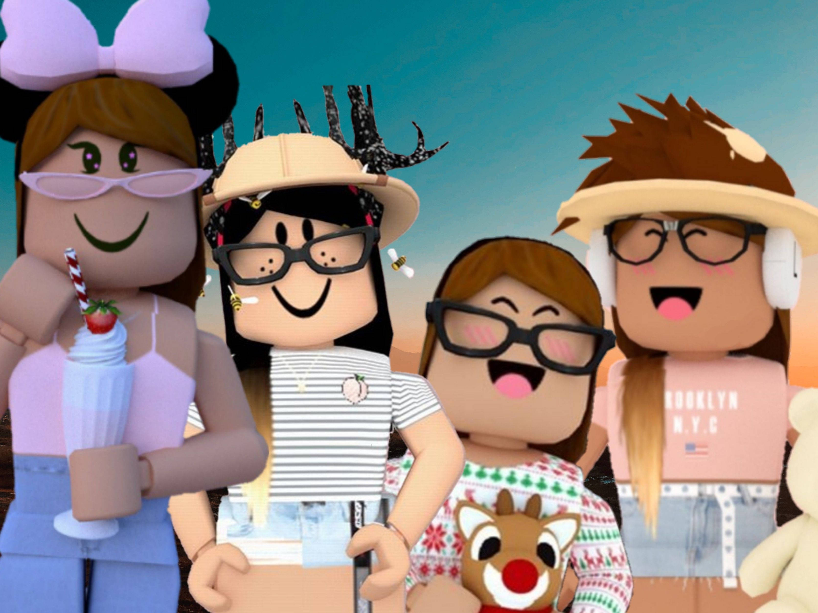 Счастливые милые девочки Roblox Обои