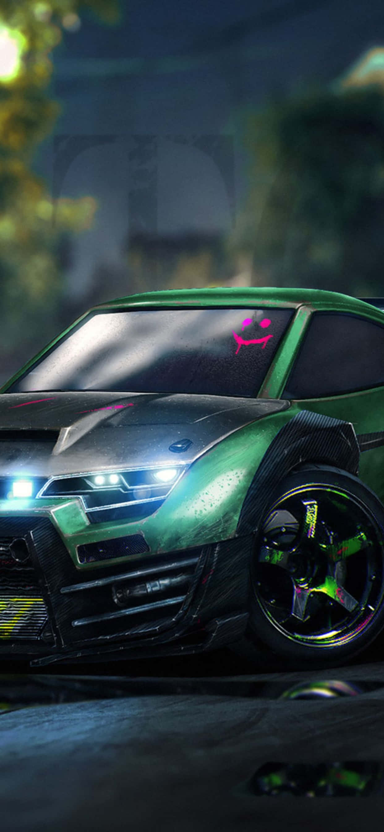 Мчись по полю в космическом корабле в Rocket League на iPhone XS Max Обои