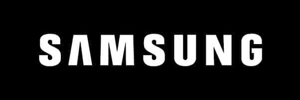 Логотип Samsung на черном фоне Обои