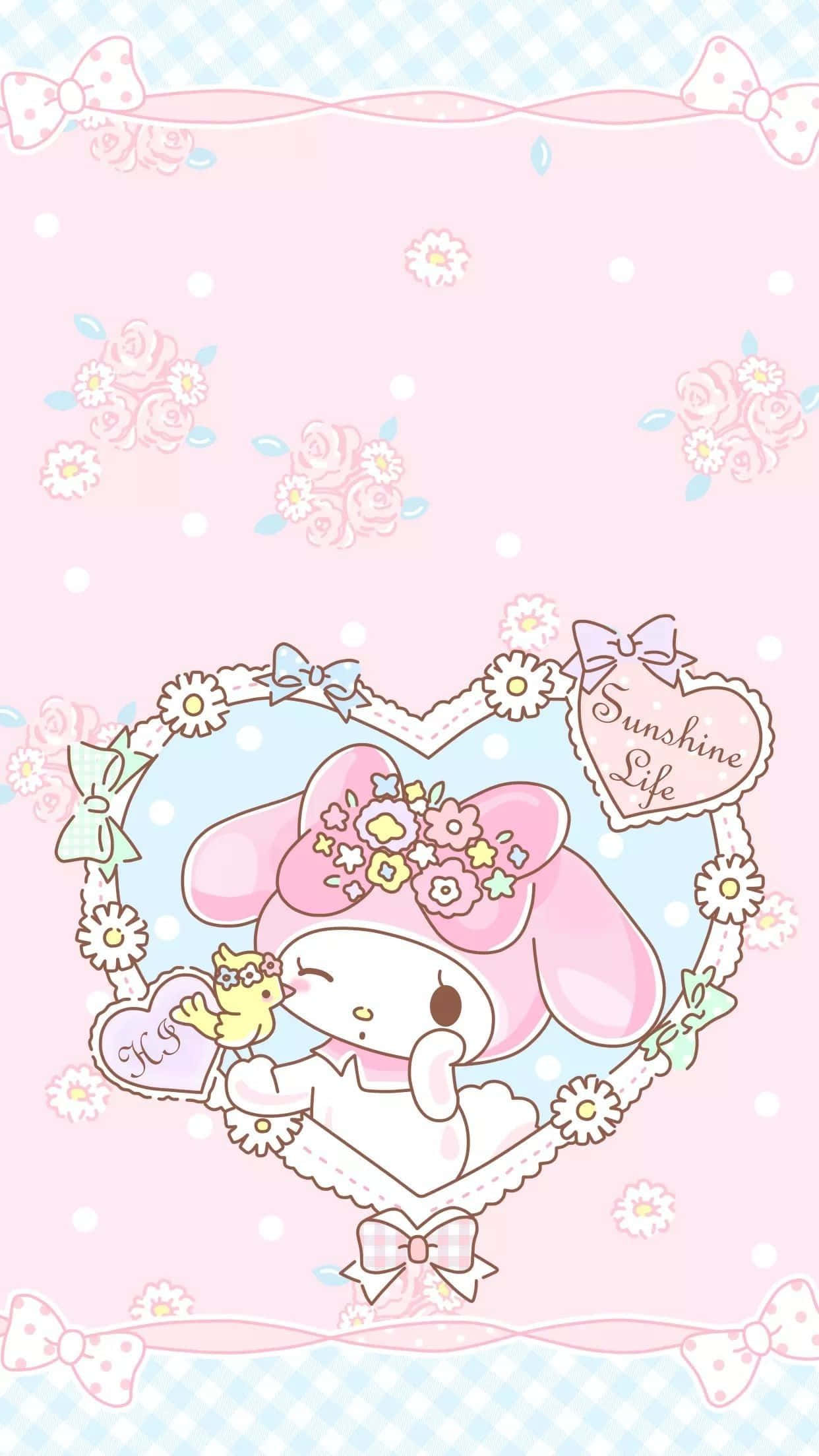 Очаровательные персонажи Sanrio на фоне. Обои