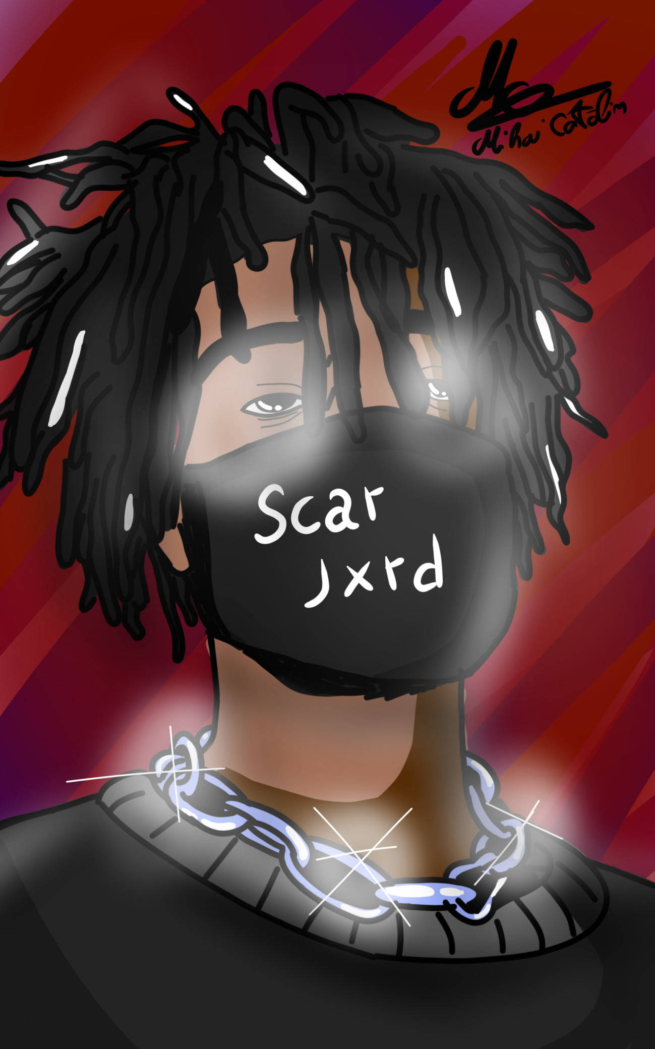 Scarlxrd Красный Фанарт Обои
