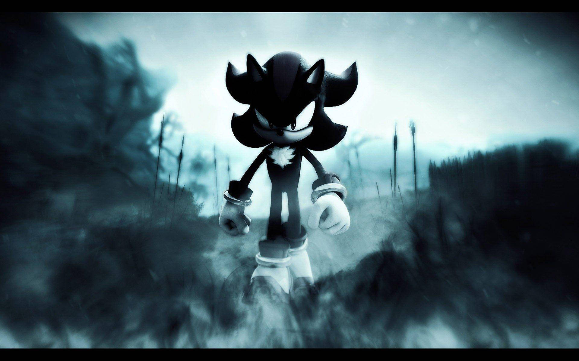 Черно-белый Sega Shadow the Hedgehog PFP Обои