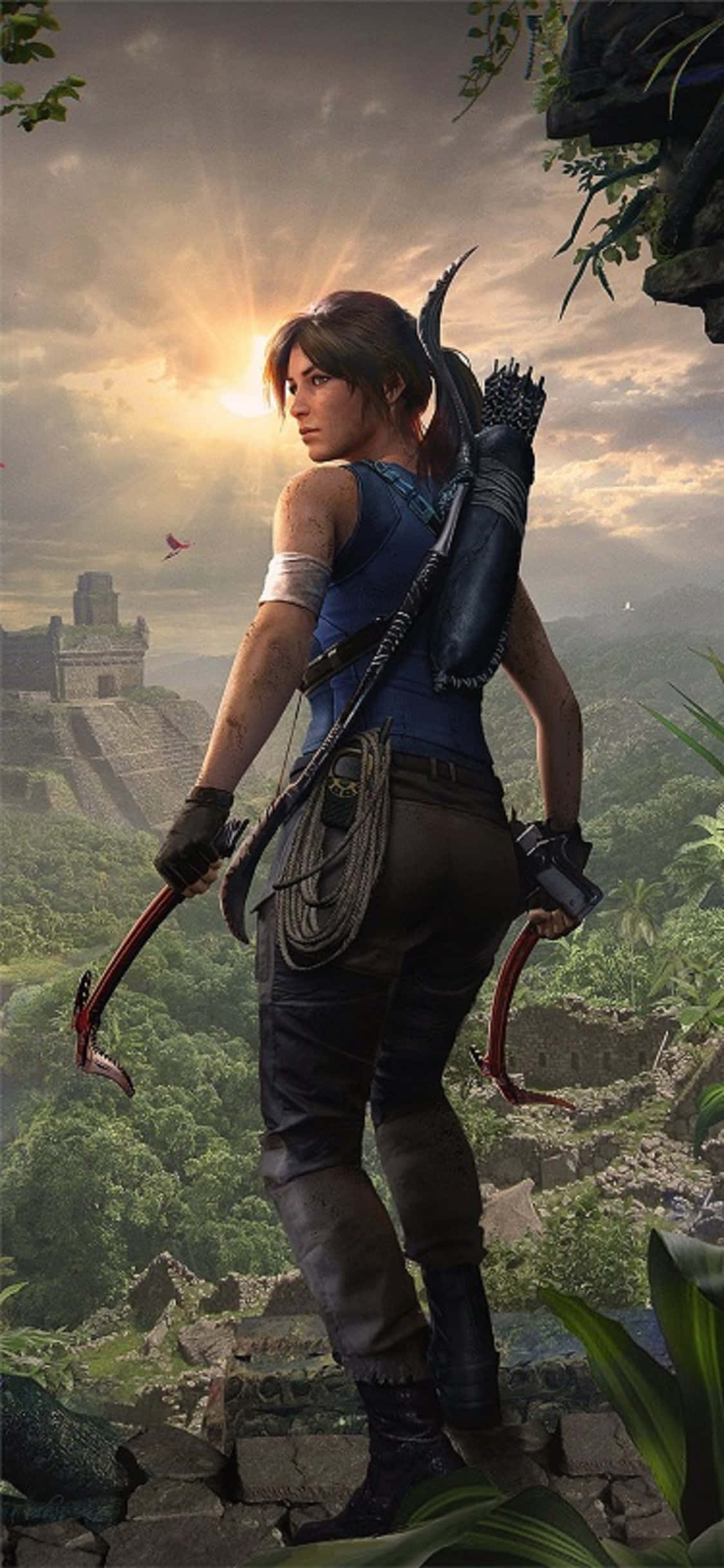 Захватывающая графика Shadow of the Tomb Raider на iPhone X Обои
