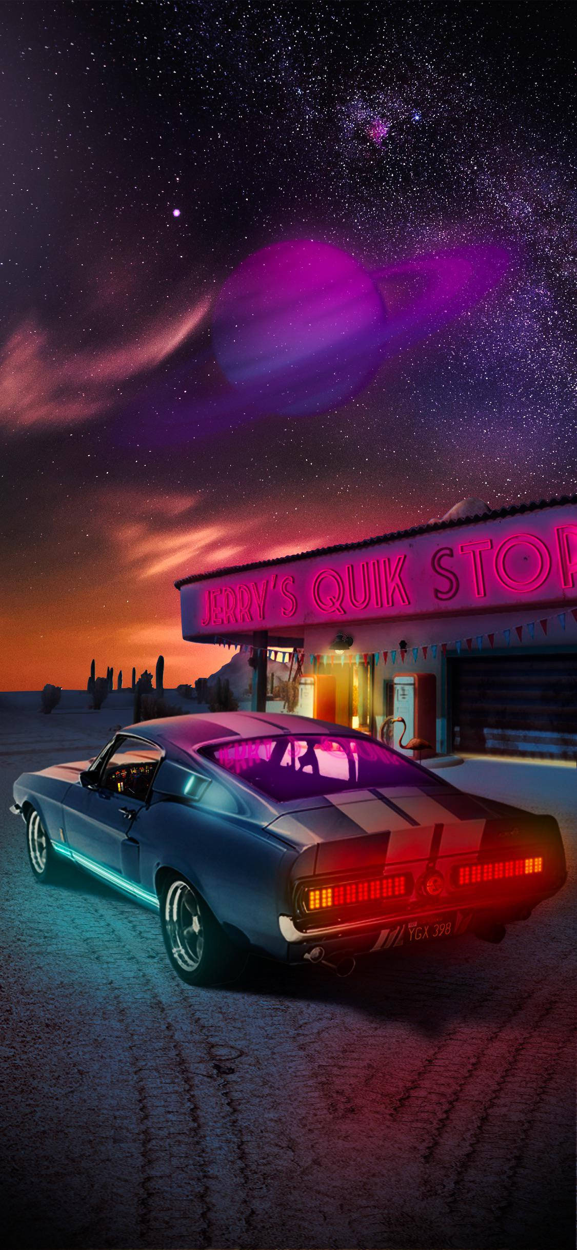 Синий Shelby Mustang Автомобиль iPhone Обои