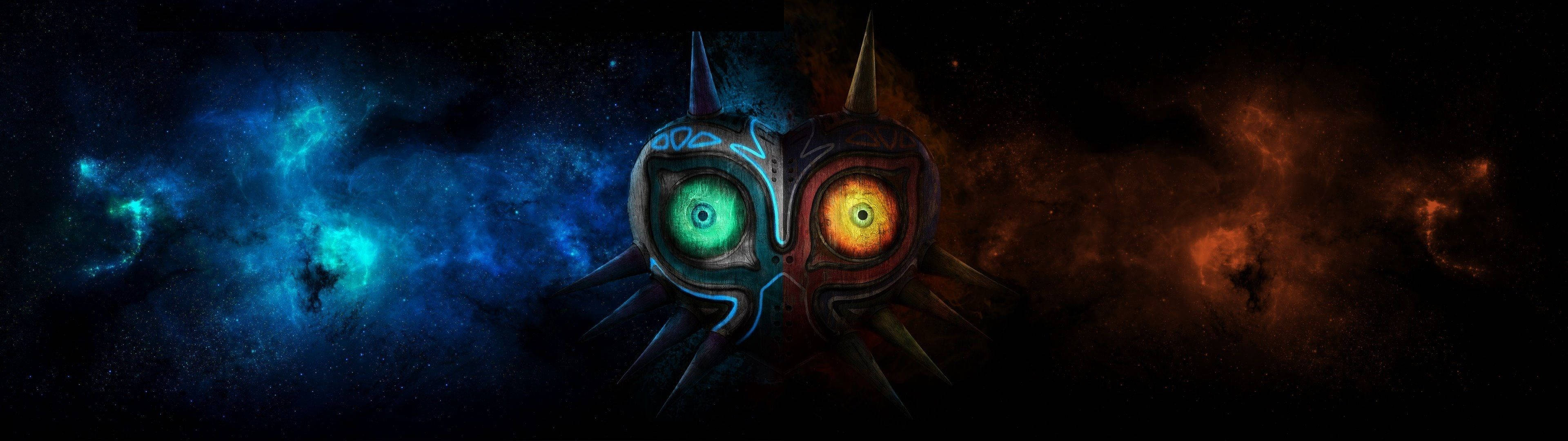 Два экрана: Skull Kid и Majora's Mask Обои