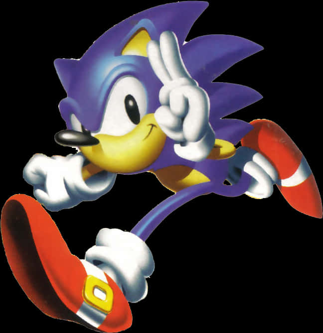 Классический Sonic с жестом мира Обои