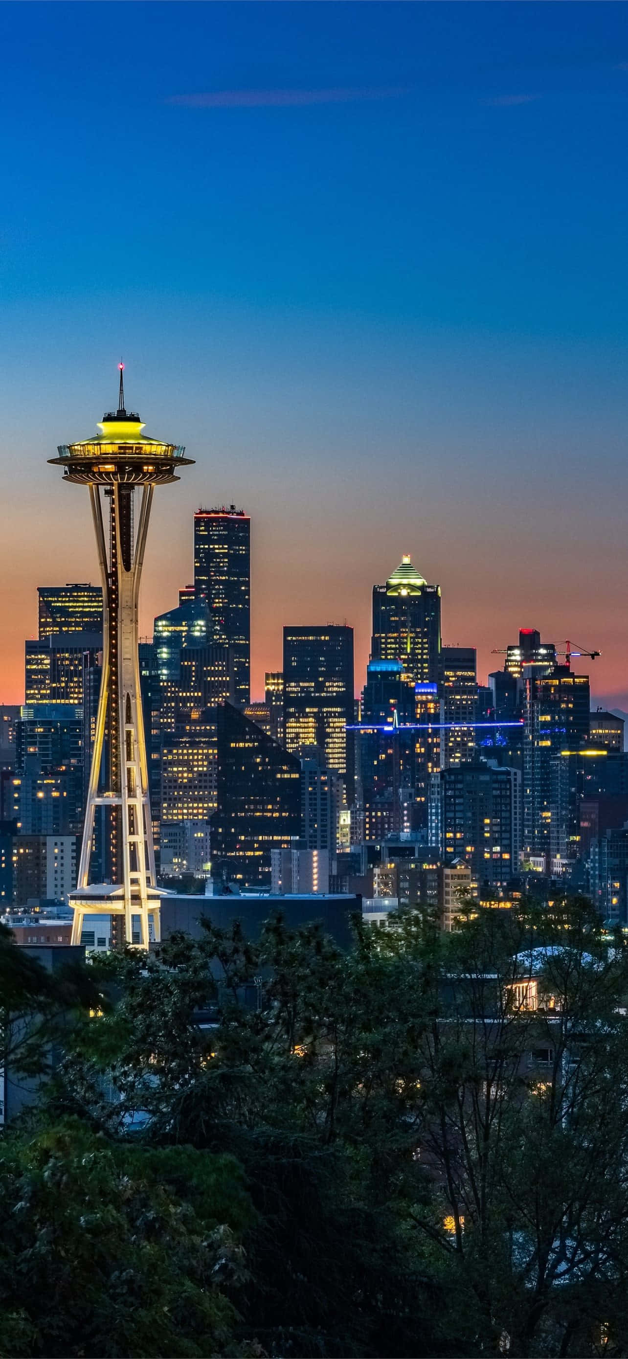 Space Needle ночью лучший фон Сиэтла Обои