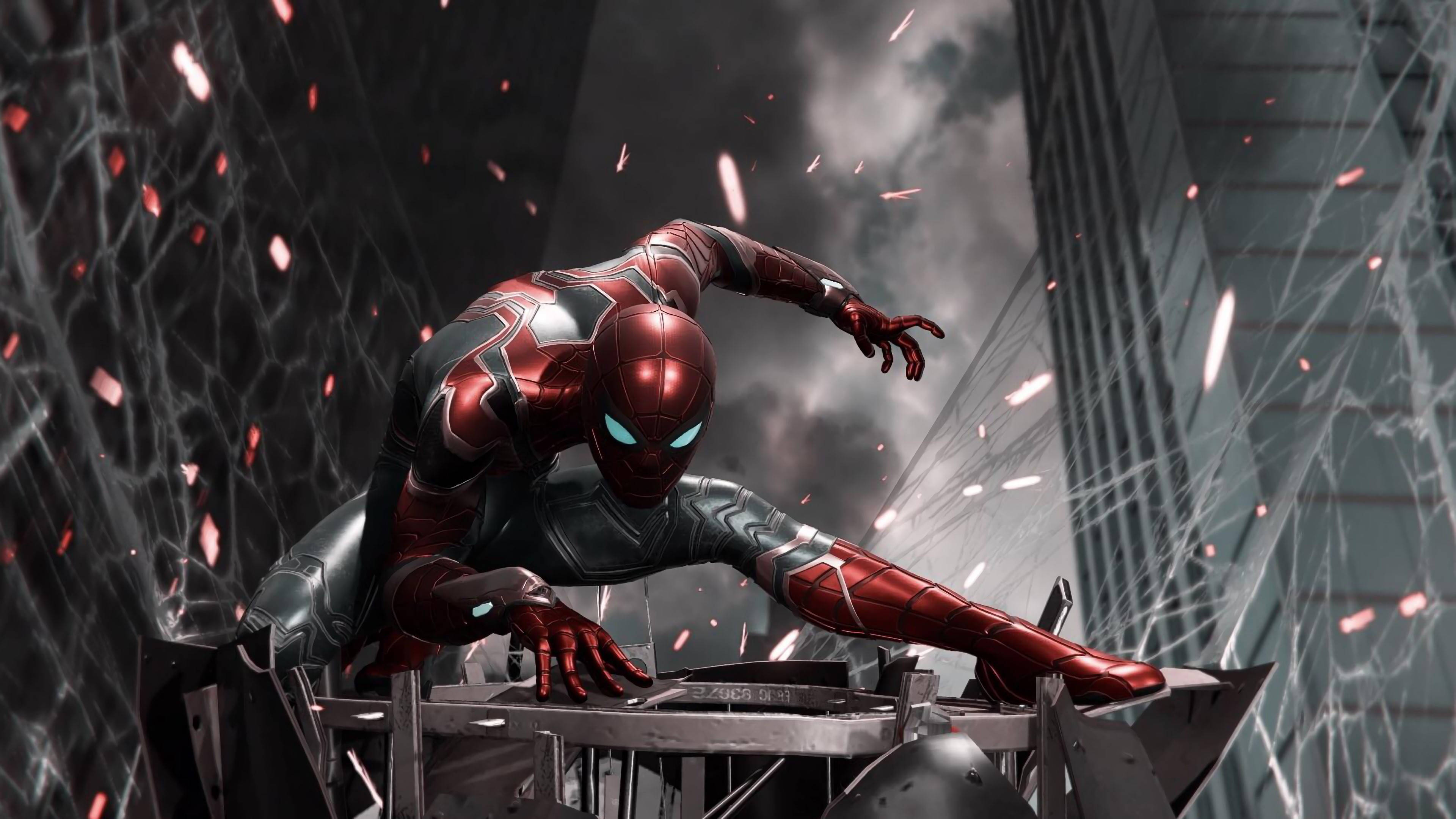 Сцена битвы из Spider Man PS4 Обои