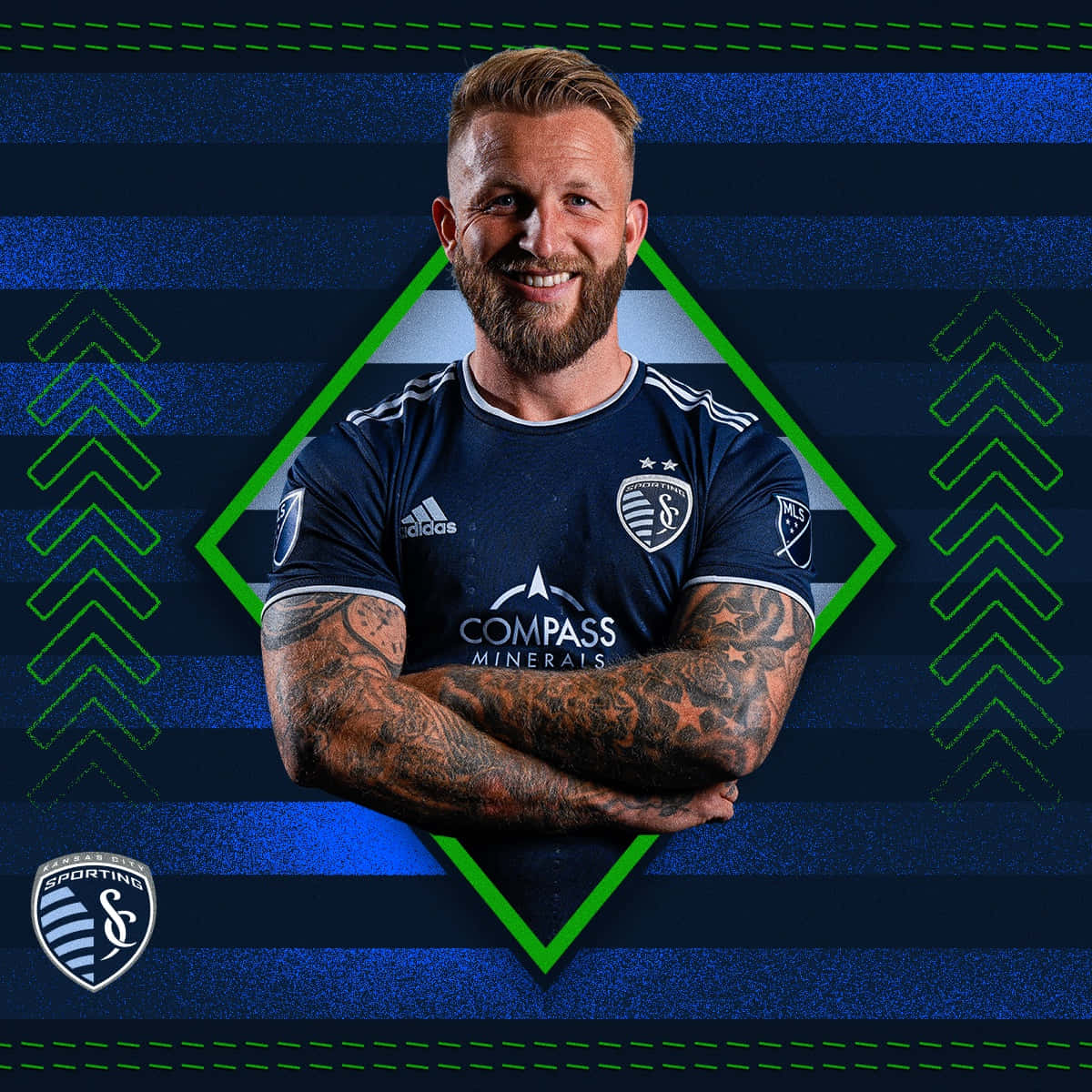 Футболист Джонни Расселл постер Sporting Kansas City Обои