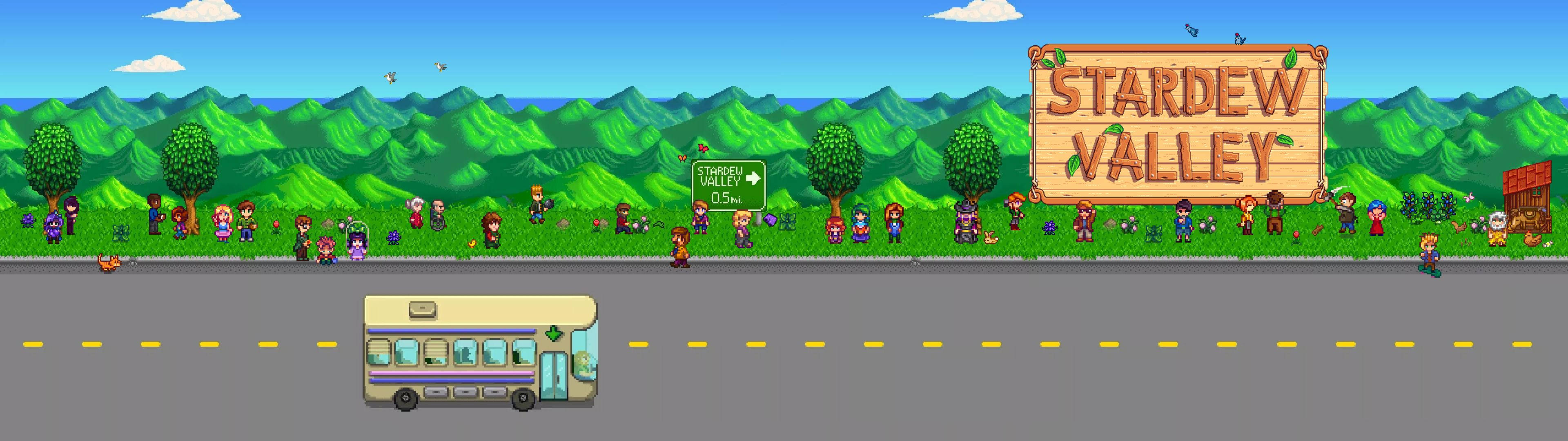 Взгляд на вывеску Stardew Valley Обои
