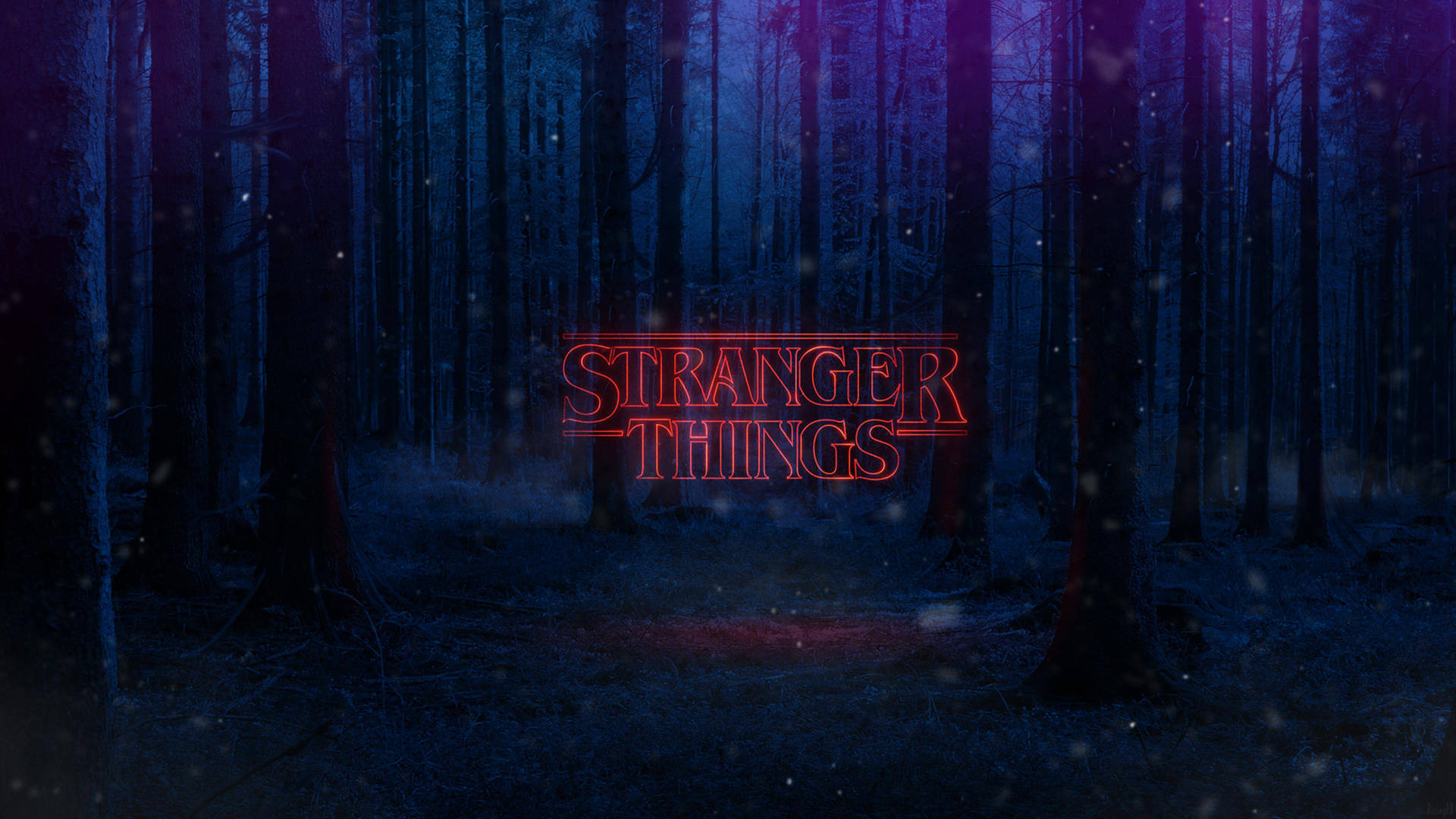 Stranger Things 4K Вудмарк в лесу Обои
