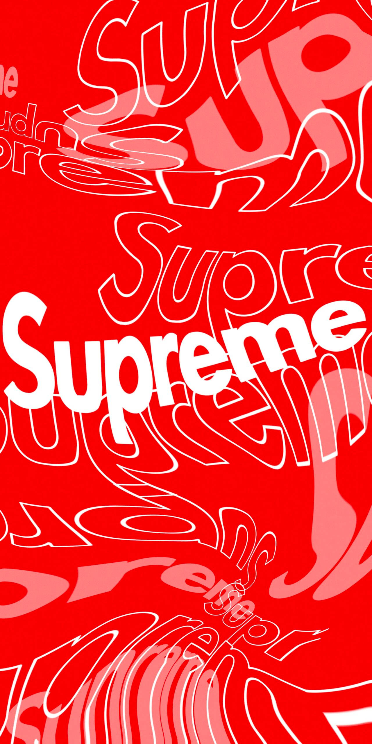 Красный Supreme волнистые шрифты Обои