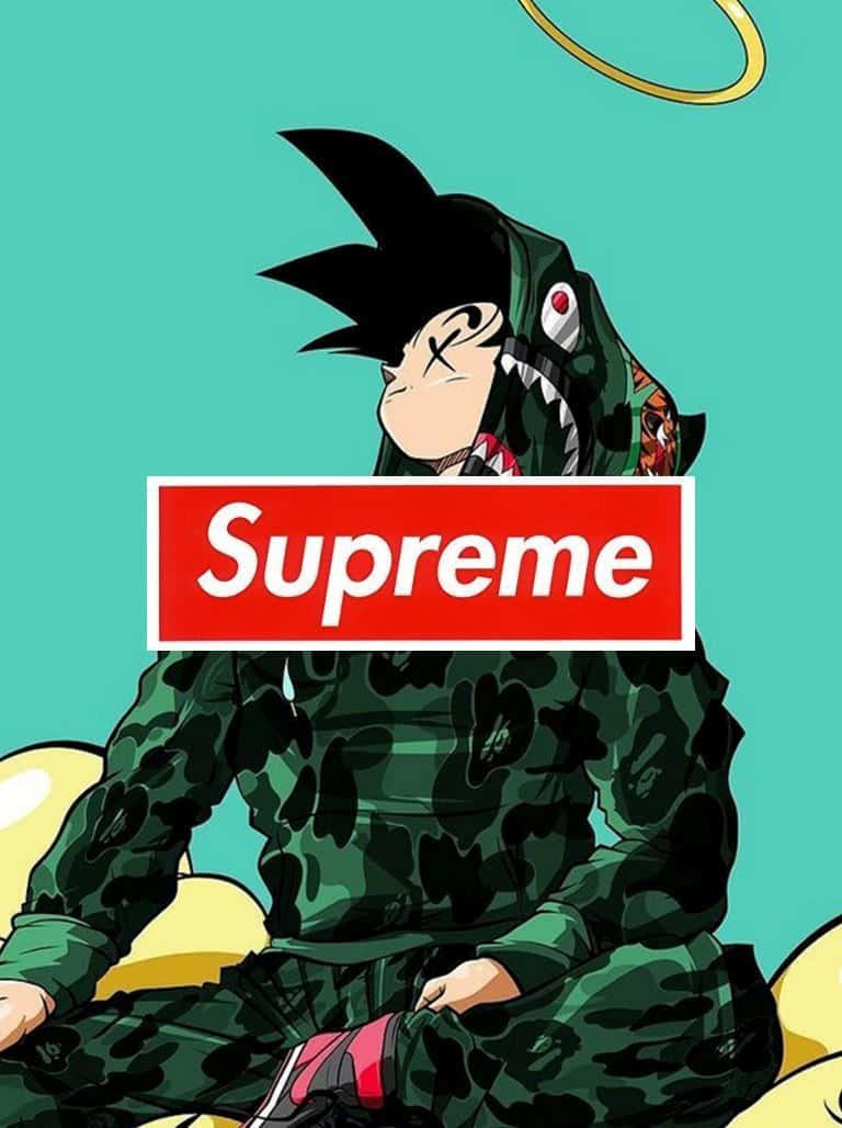 Крутой Supreme аниме Драгон Болл Z Гоку в худи Обои
