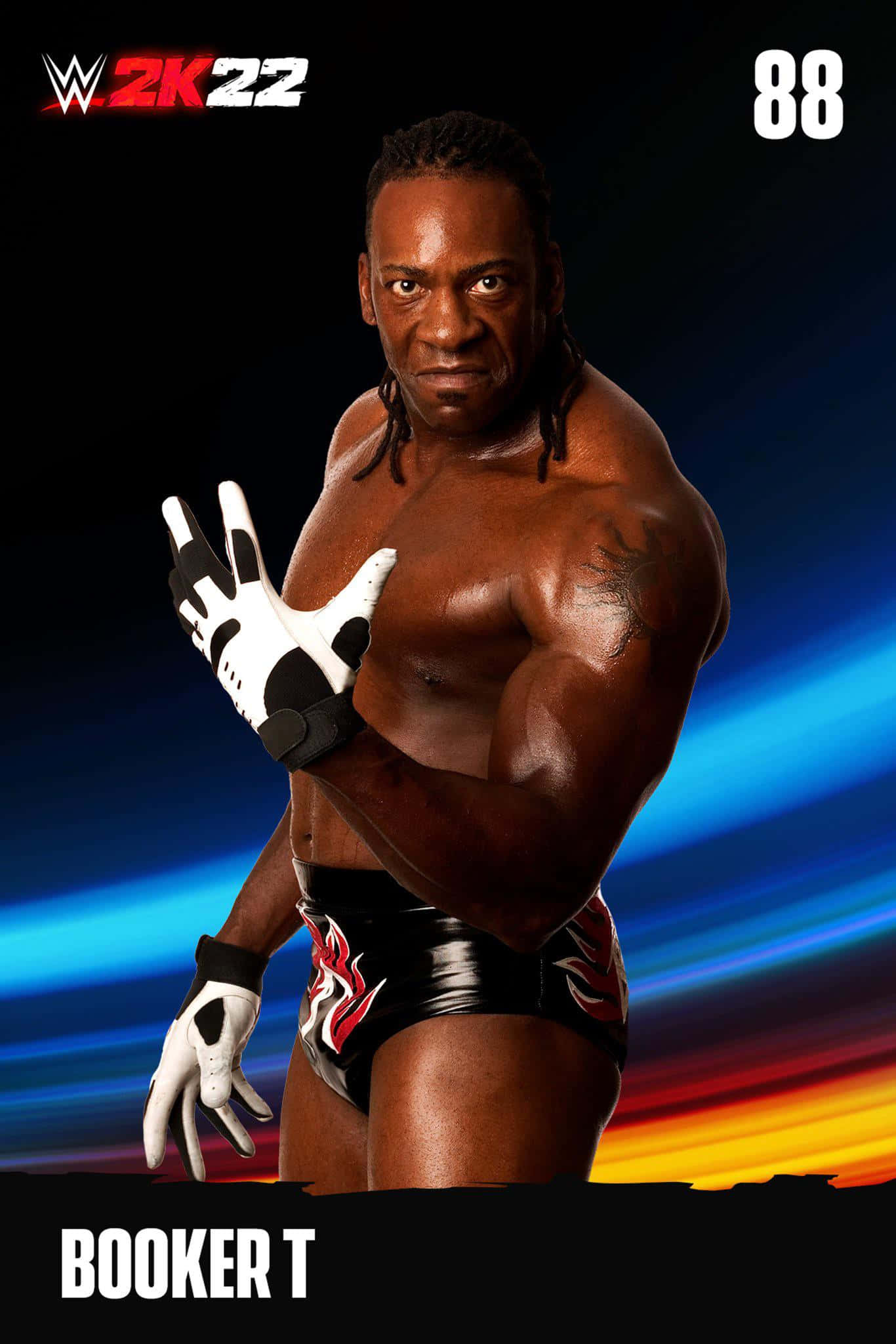 Букер T в постере WWE 2022 Обои