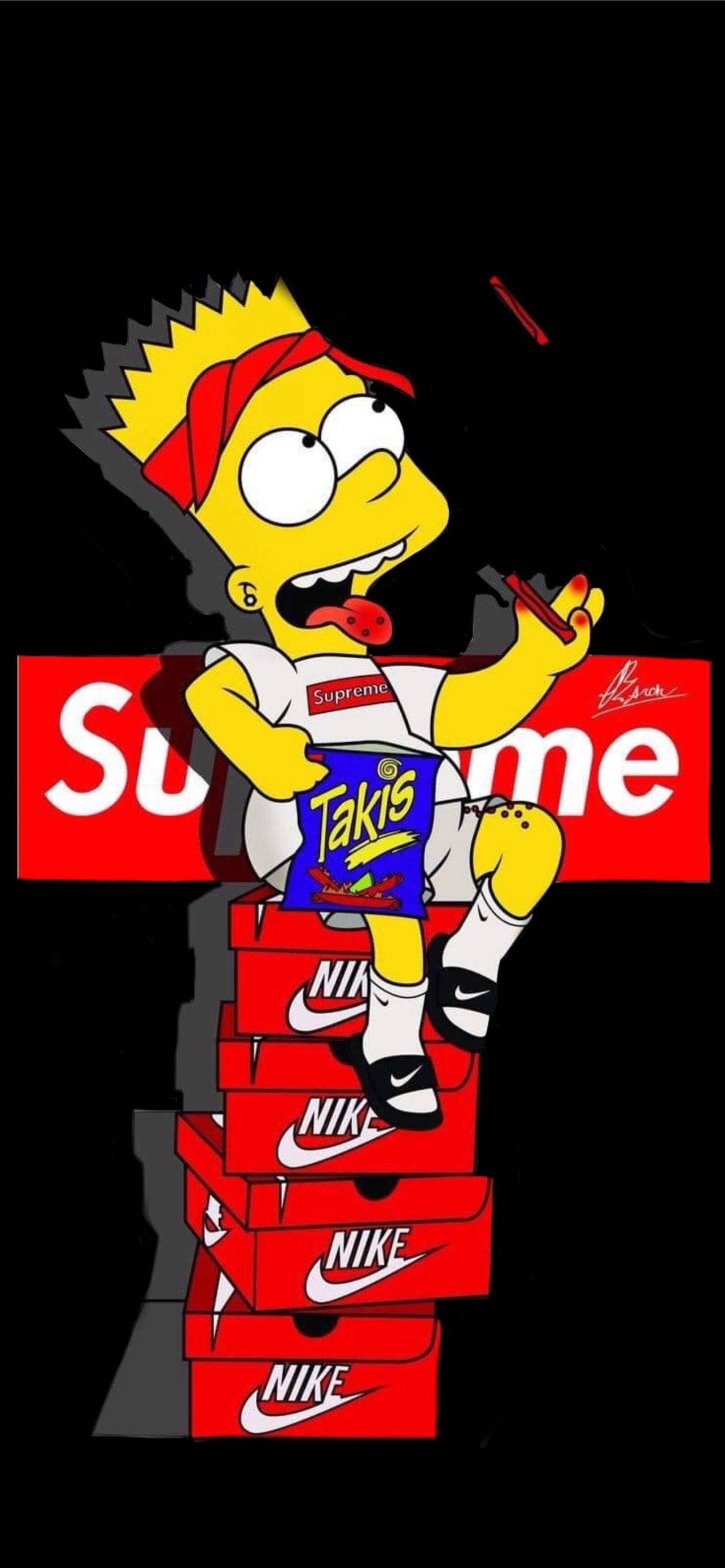 Барт Симпсон Takis Red Supreme Обои
