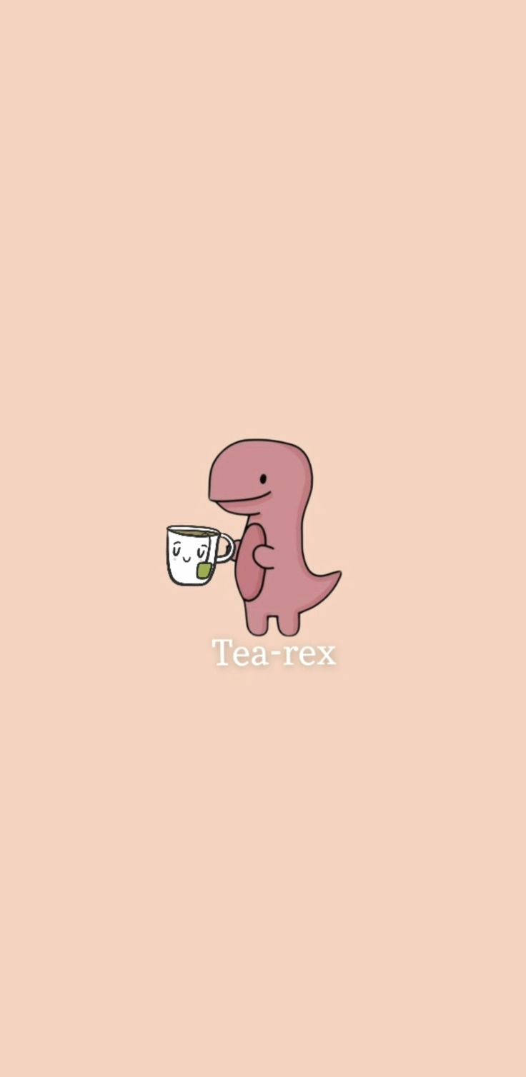 Tea-rex Динозаврик Кавайный iPhone Обои
