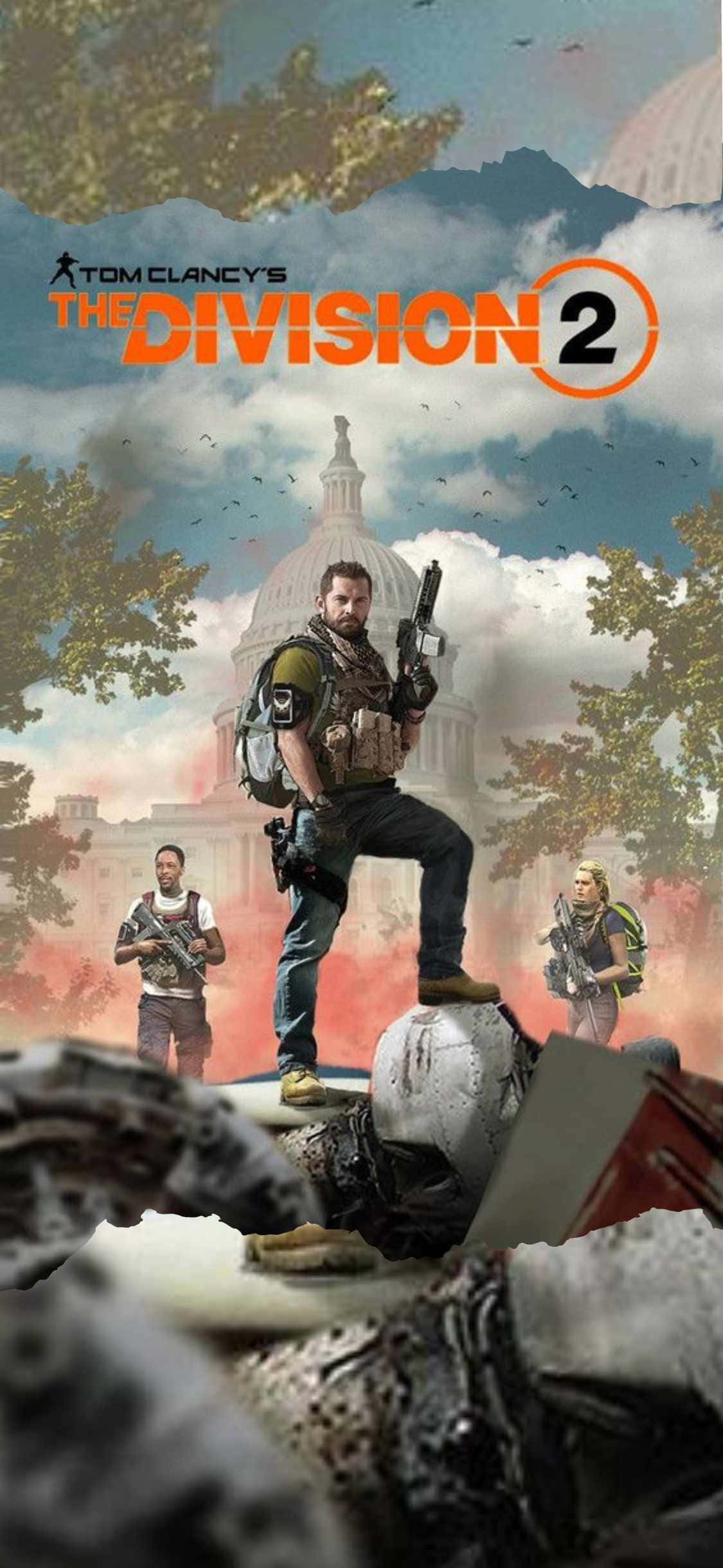 Отряд The Division на руинах Обои
