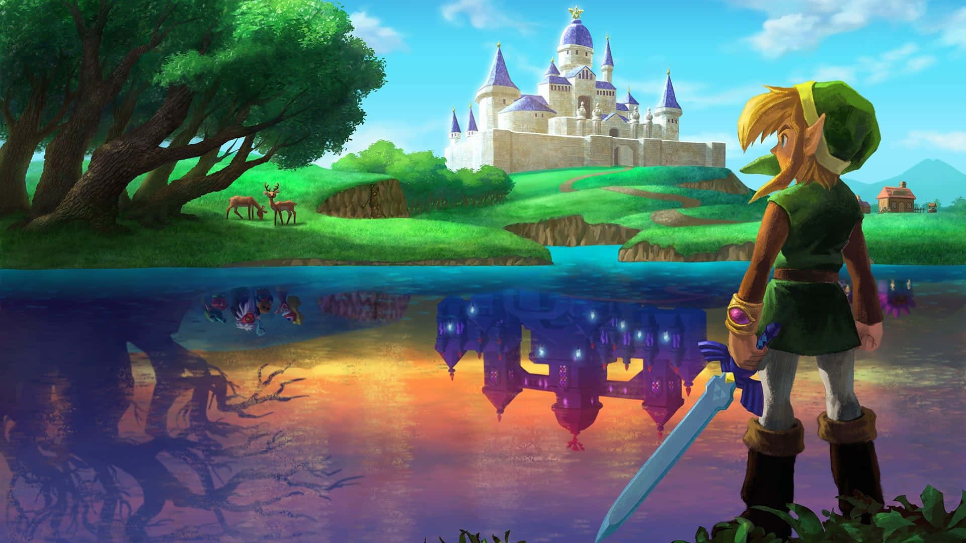 Линк готов исследовать мифологический мир The Legend of Zelda Обои