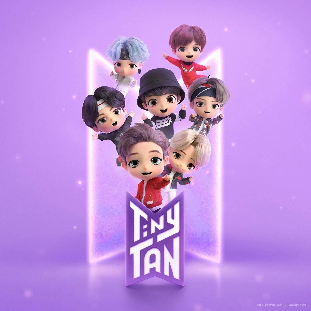 Tiny Tan BTS с логотипом Обои