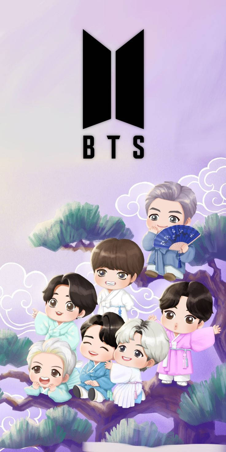 Tiny Tan BTS на вершине дерева Обои