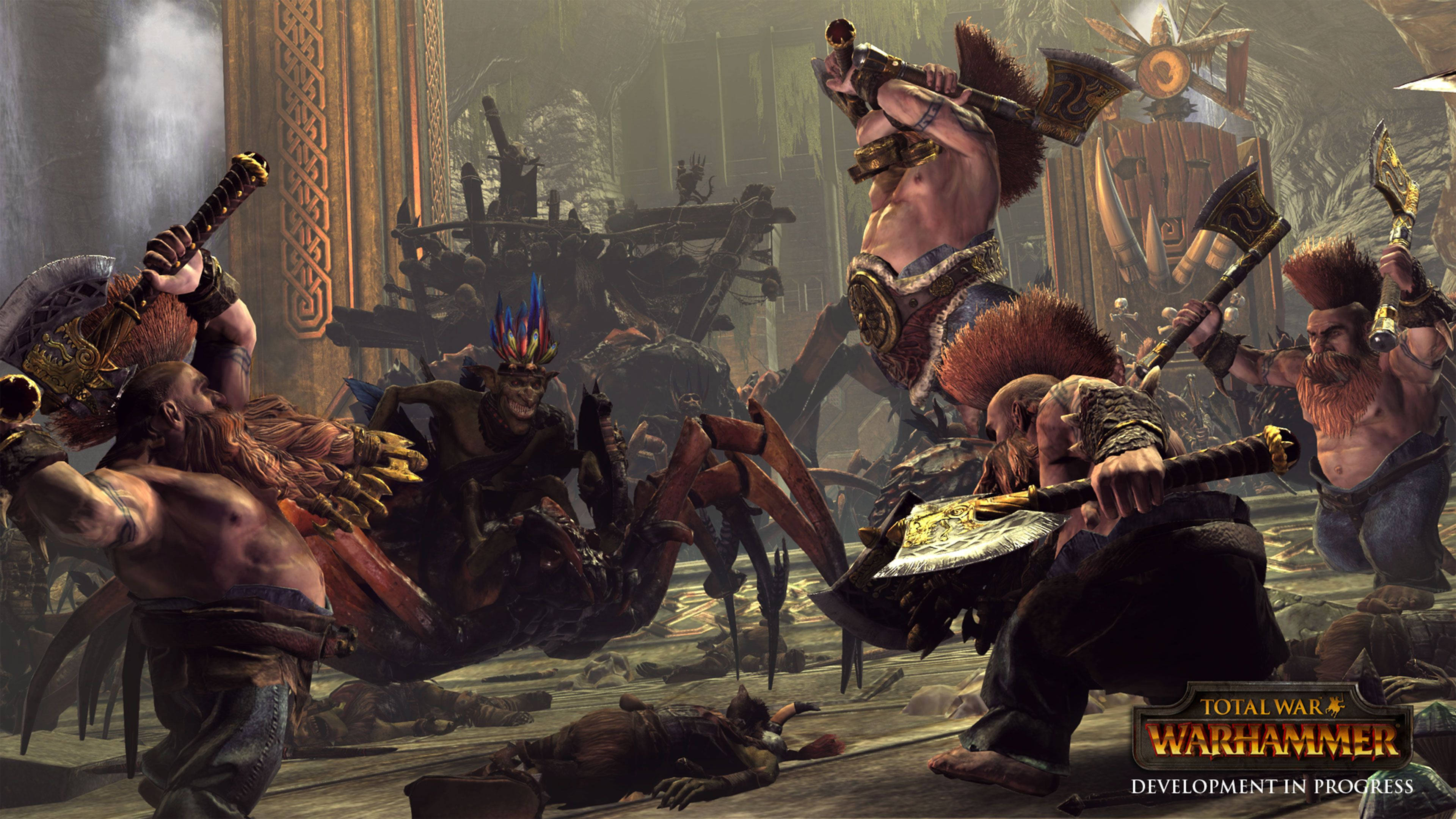 Total War Warhammer: Гномы сражаются с гоблинами Обои