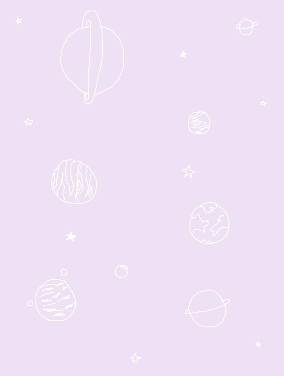 Пастельно-фиолетовая планета в стиле Tumblr Обои