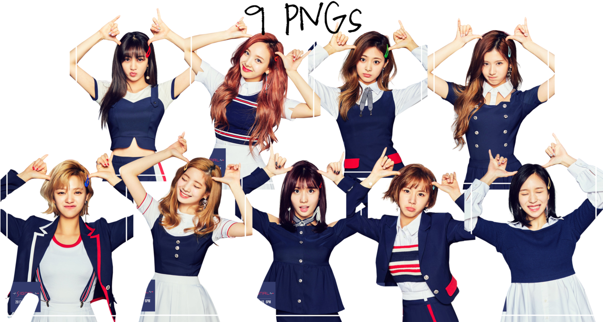 Участницы Twice делают жест руками в форме сердца Обои