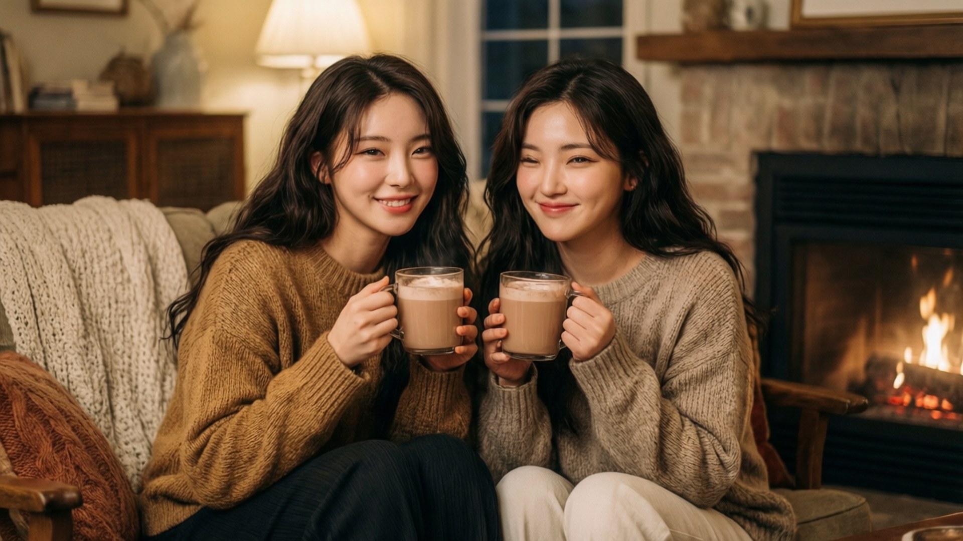 TWICE уютный зимний вечер Обои