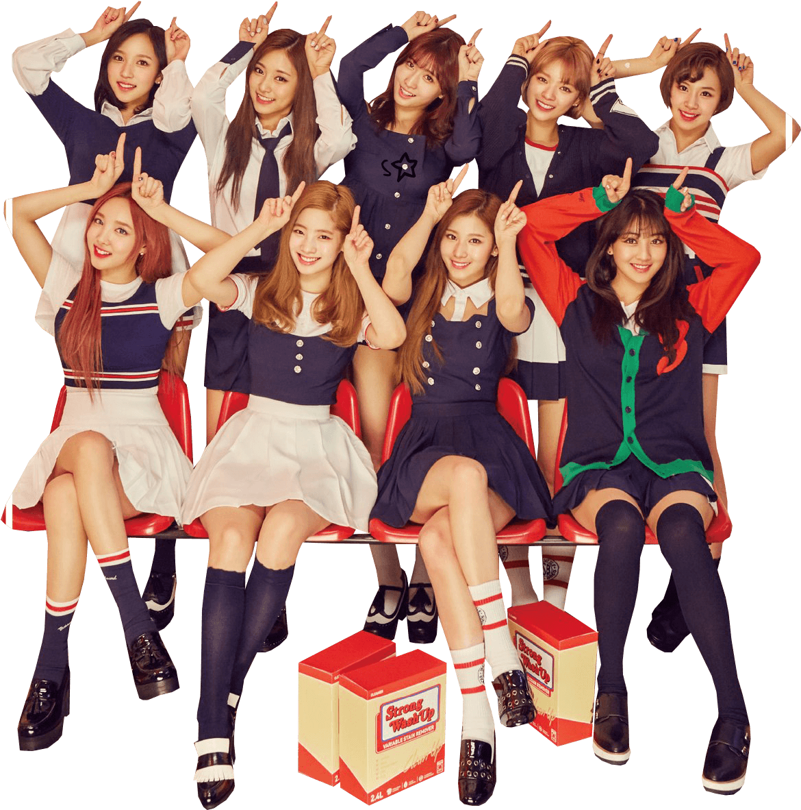 Twice K-pop группа в школьной форме Обои