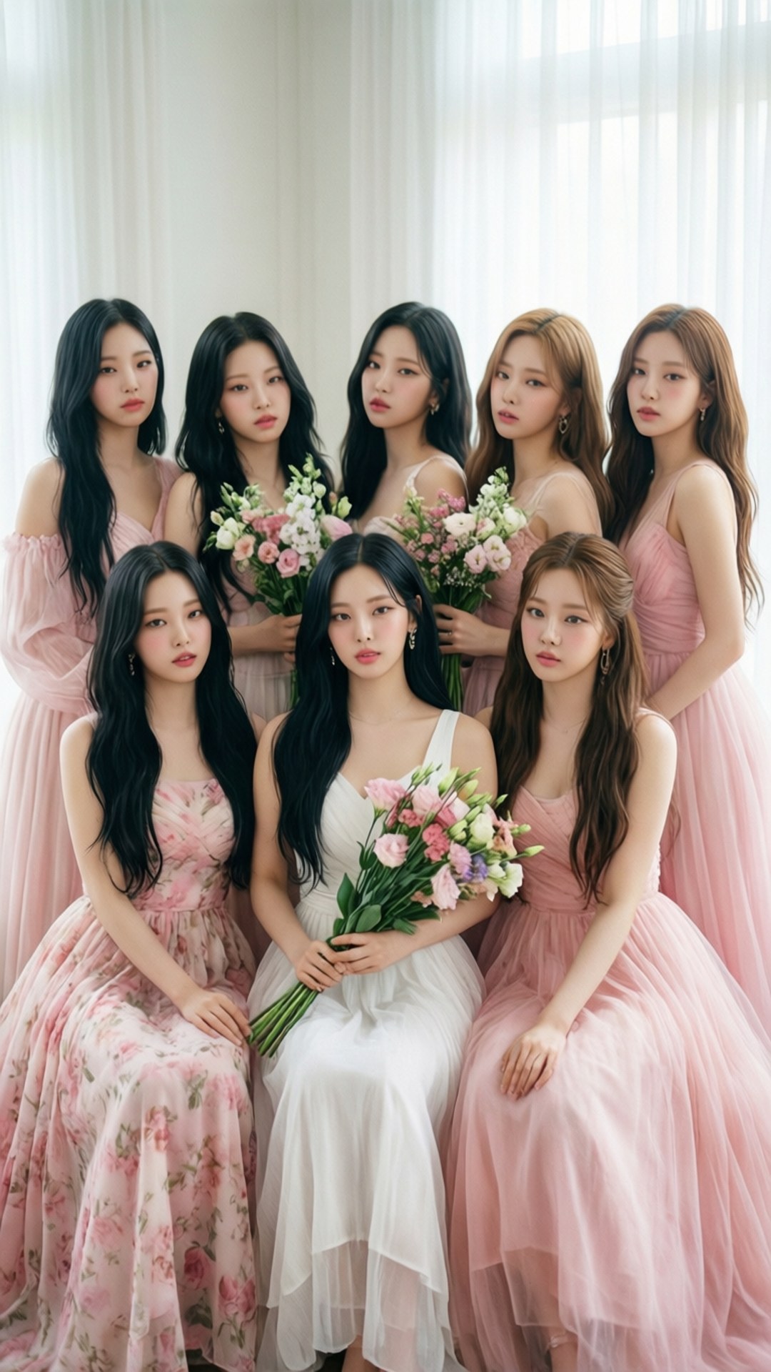 TWICE в цвету Обои