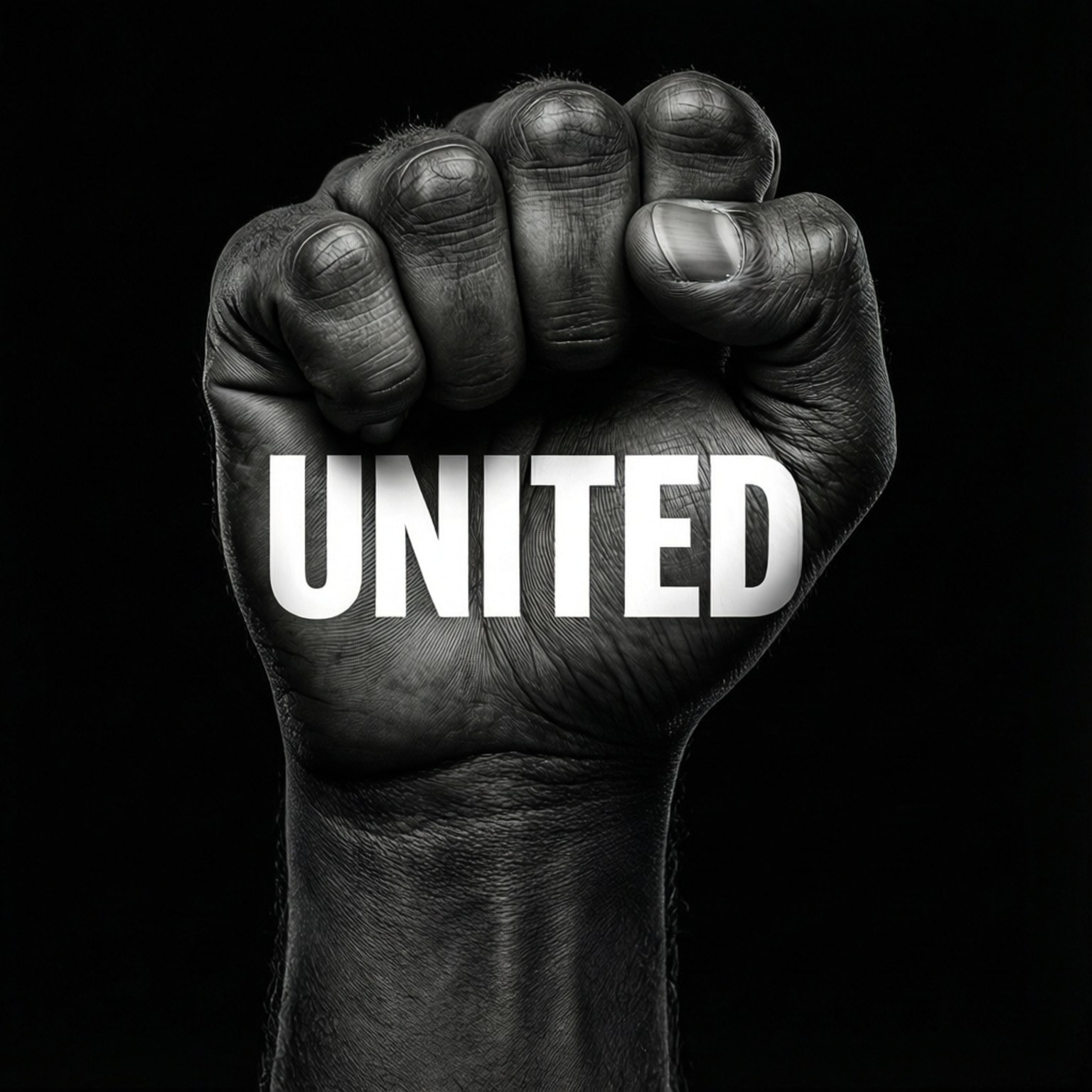 Типографический кулак «UNITED» Обои