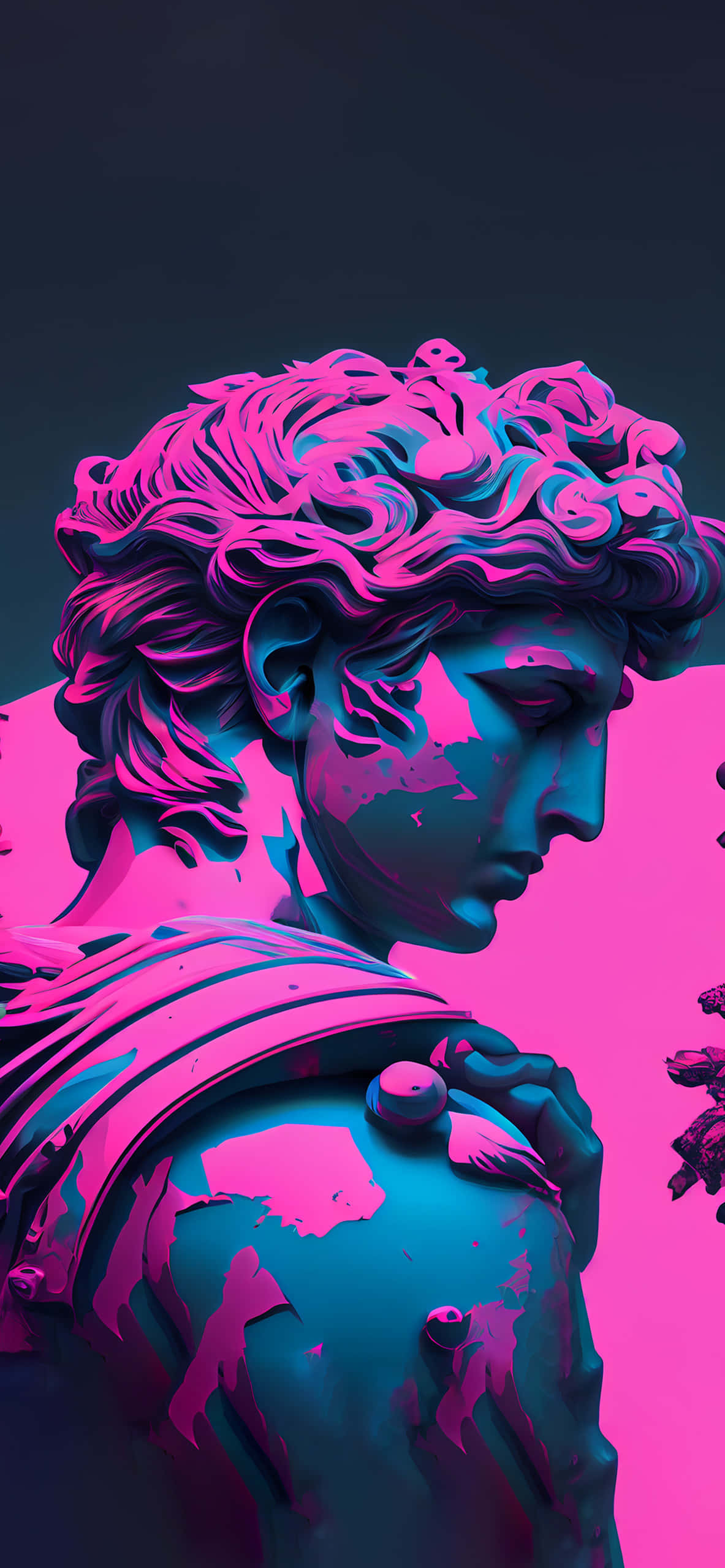 Скульптура Микеланджело Vaporwave Векторное Искусство Фон Обои