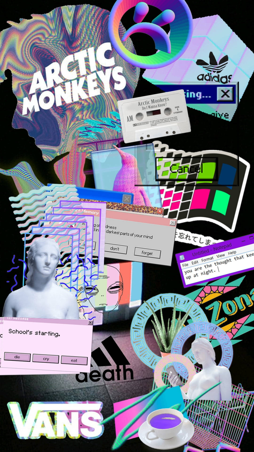 Vaporwave-коллаж альт-эстетика Обои
