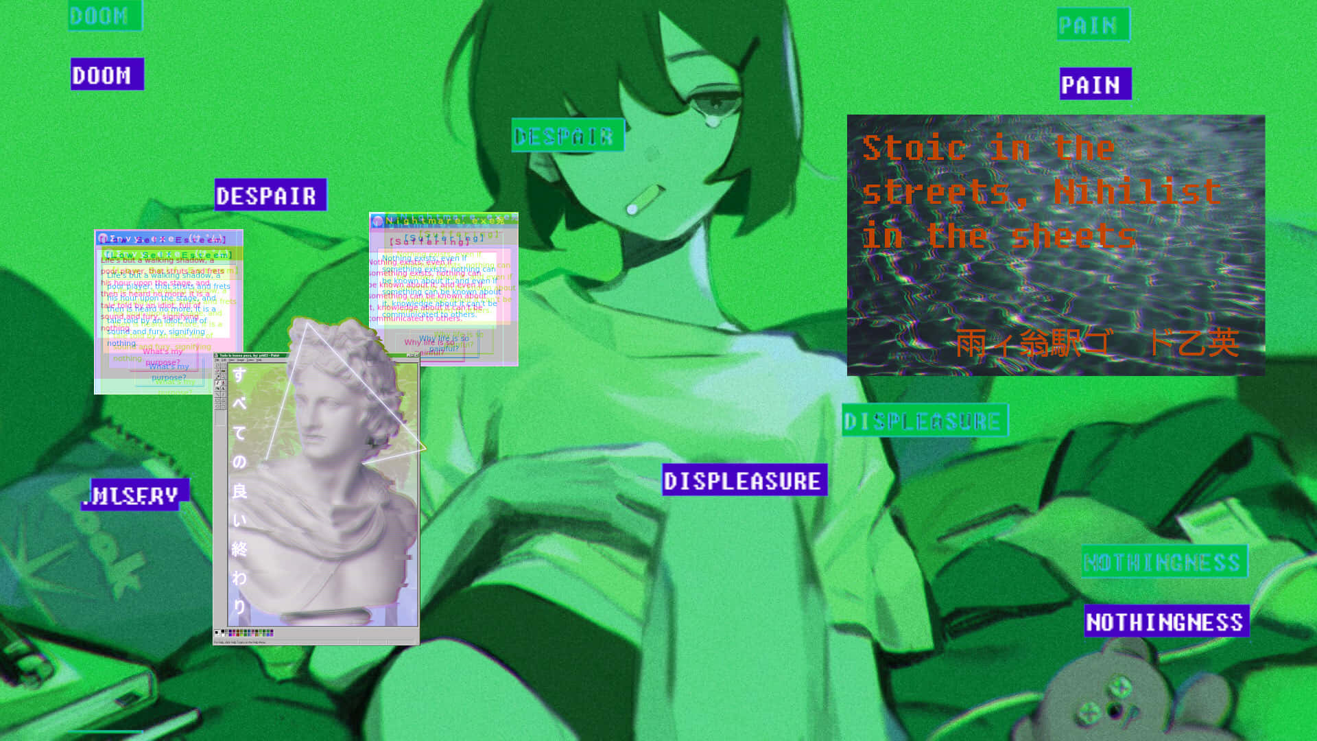 Vaporwave Аниме Neon Genesis Evangelion Обои
