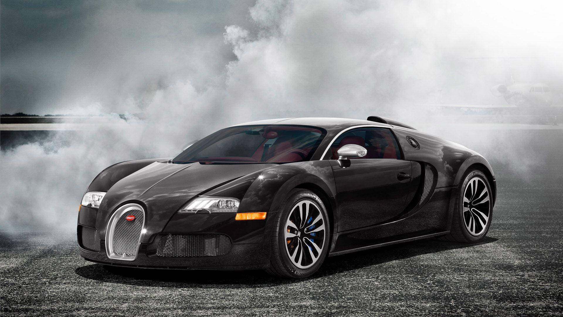 Крутой спортивный автомобиль черный Veyron Обои