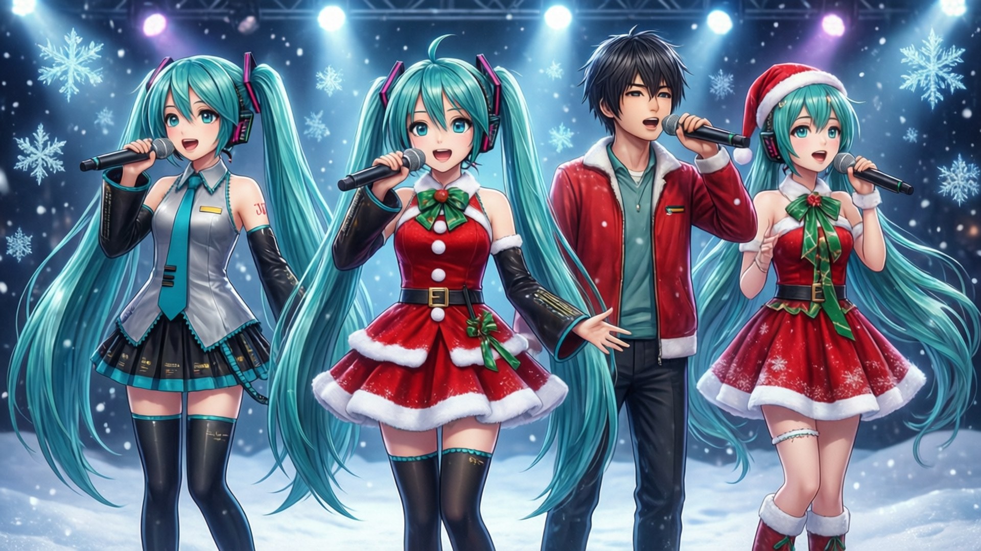 Vocaloid Рождественский концерт Обои